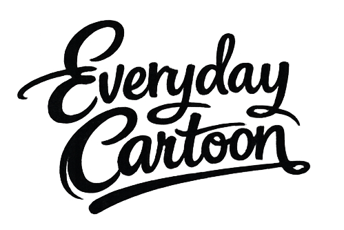 Black text 'Everyday Cartoon' on a white background